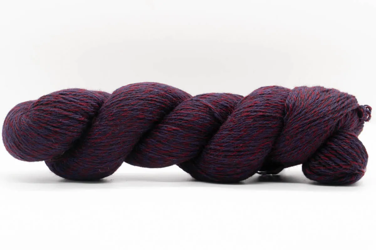 Baby Yak Wool Yarn - Marled Antique Ruby/Mulberry - Fingering