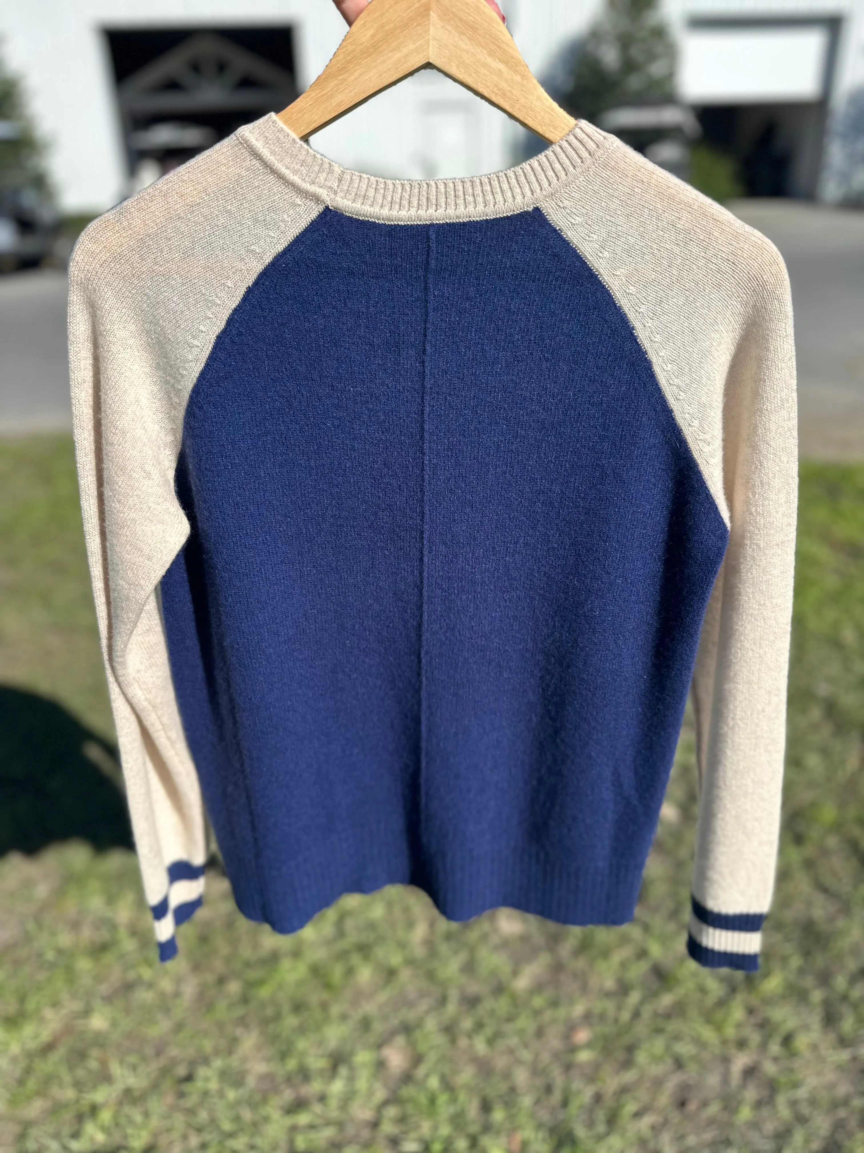 Baseball Blues Cashmere Stripe Sweater