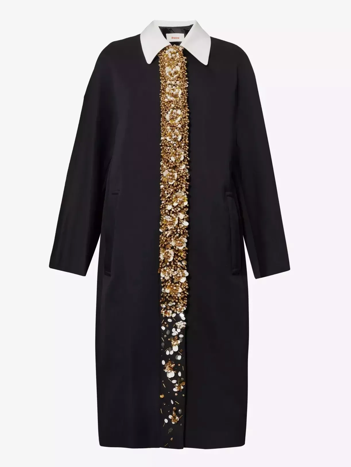 Bead and Sequin-Embellished Oversize Coat