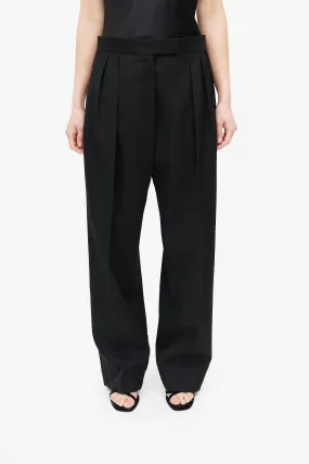 Black Wide Leg Tuxedo Trouser