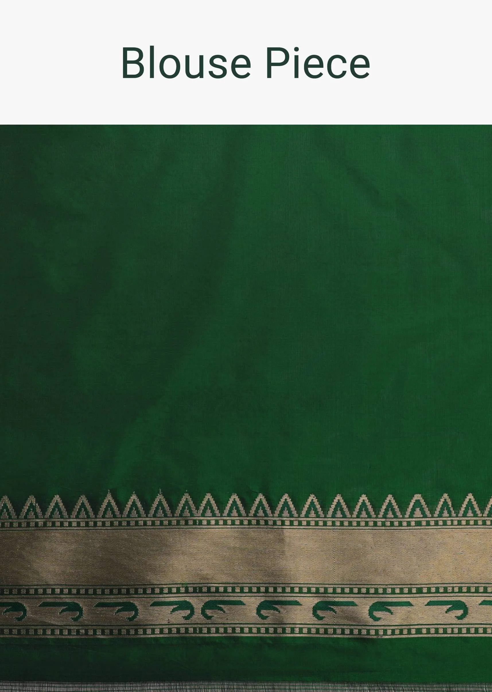 Bottle Green Woven Saree In Pure Katan Silk With Paithani Border Pallu And Unstitched Blouse