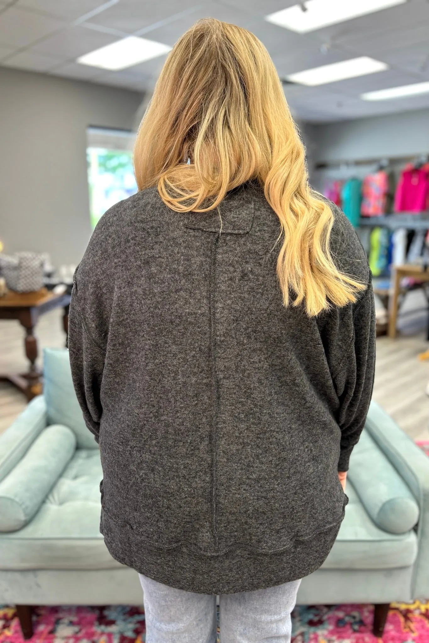 CATLIN Melange Oversized Sweater - Black