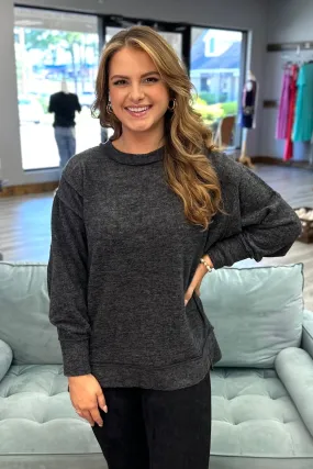 CATLIN Melange Oversized Sweater - Black