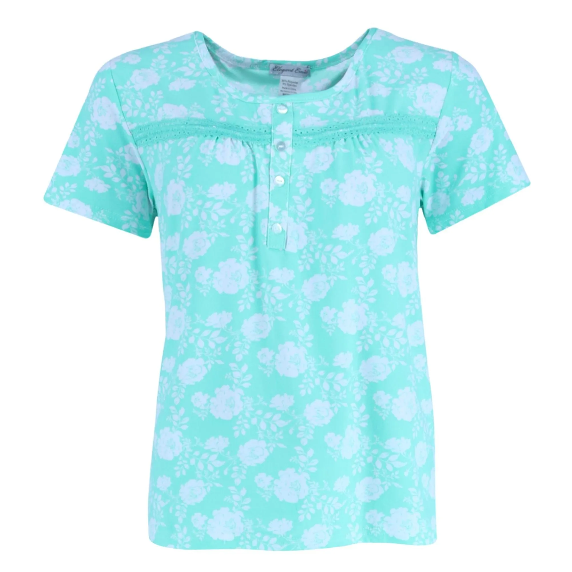 Elegant Emily Women's Mint Floral Capri Set