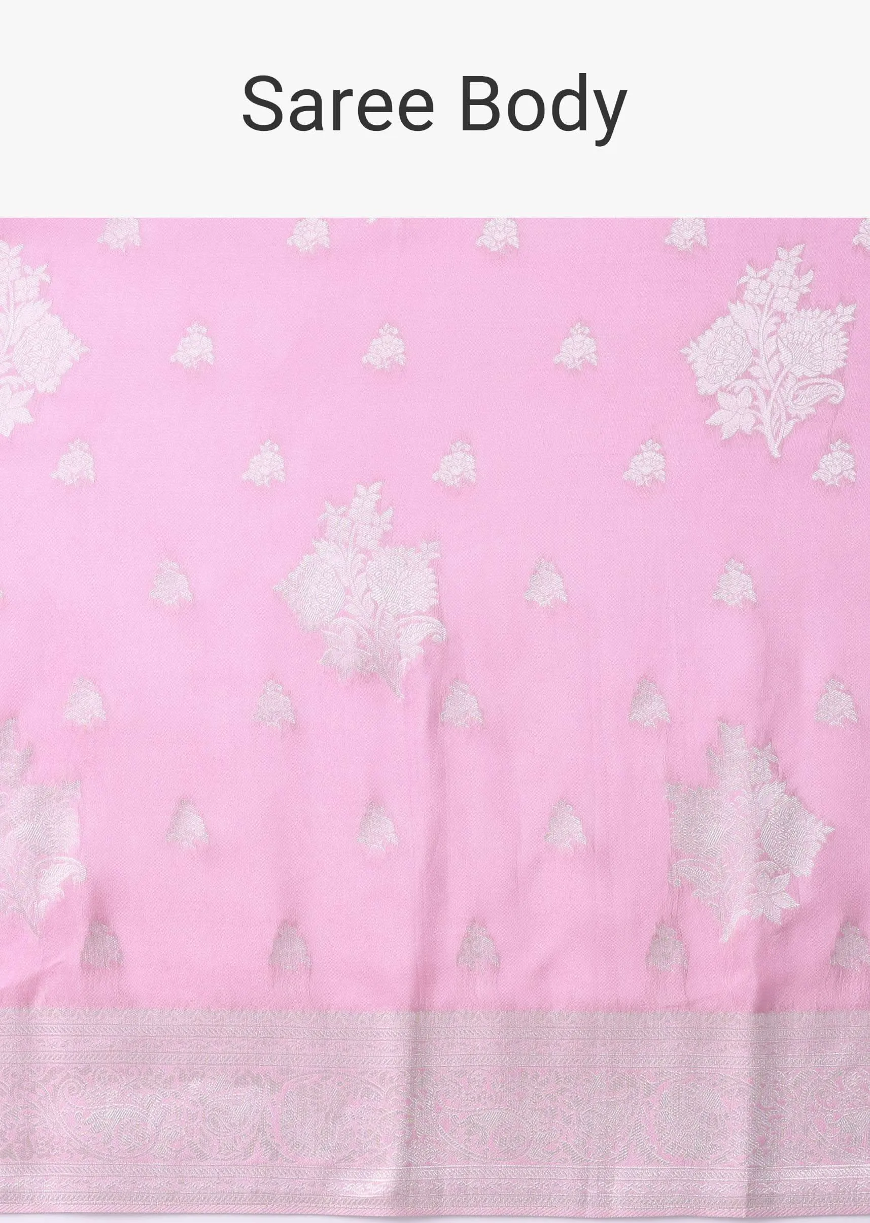 Lilac Sachet Pink Woven Saree In Dola Silk And Silver Weave