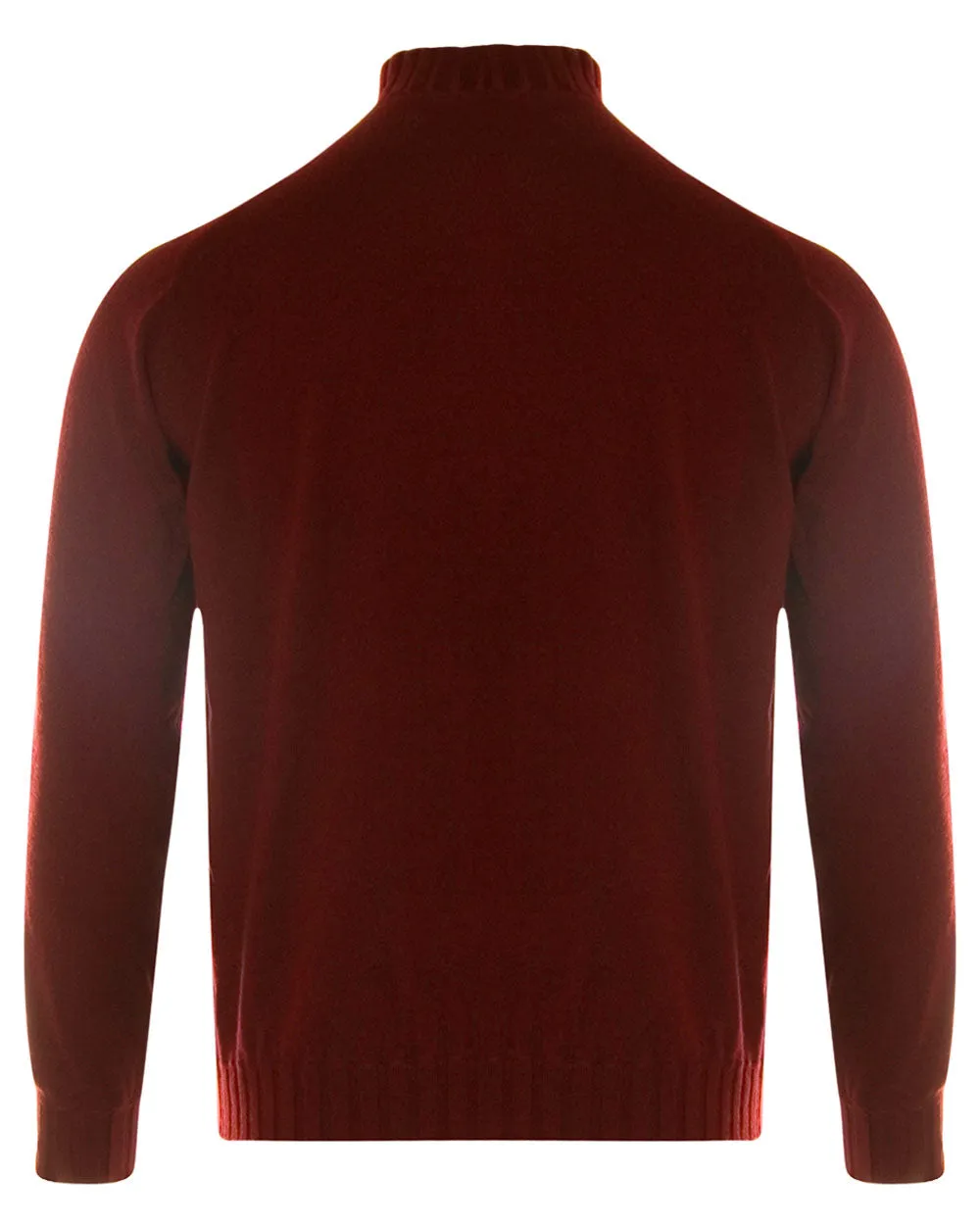 Maroon Cashmere Half Zip Sweater