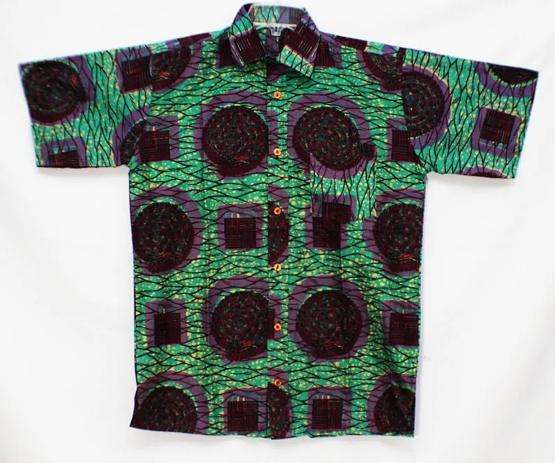 Men's African Wax Print Shirt - WOAFA ME NWAW