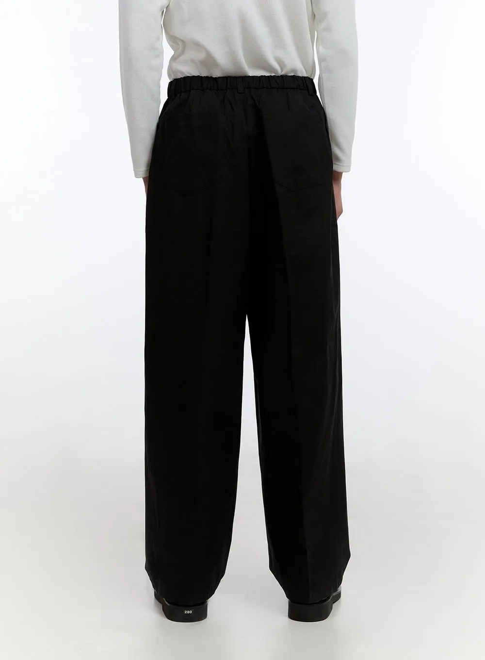 Men's Wide Leg Pintuck Trousers IO428