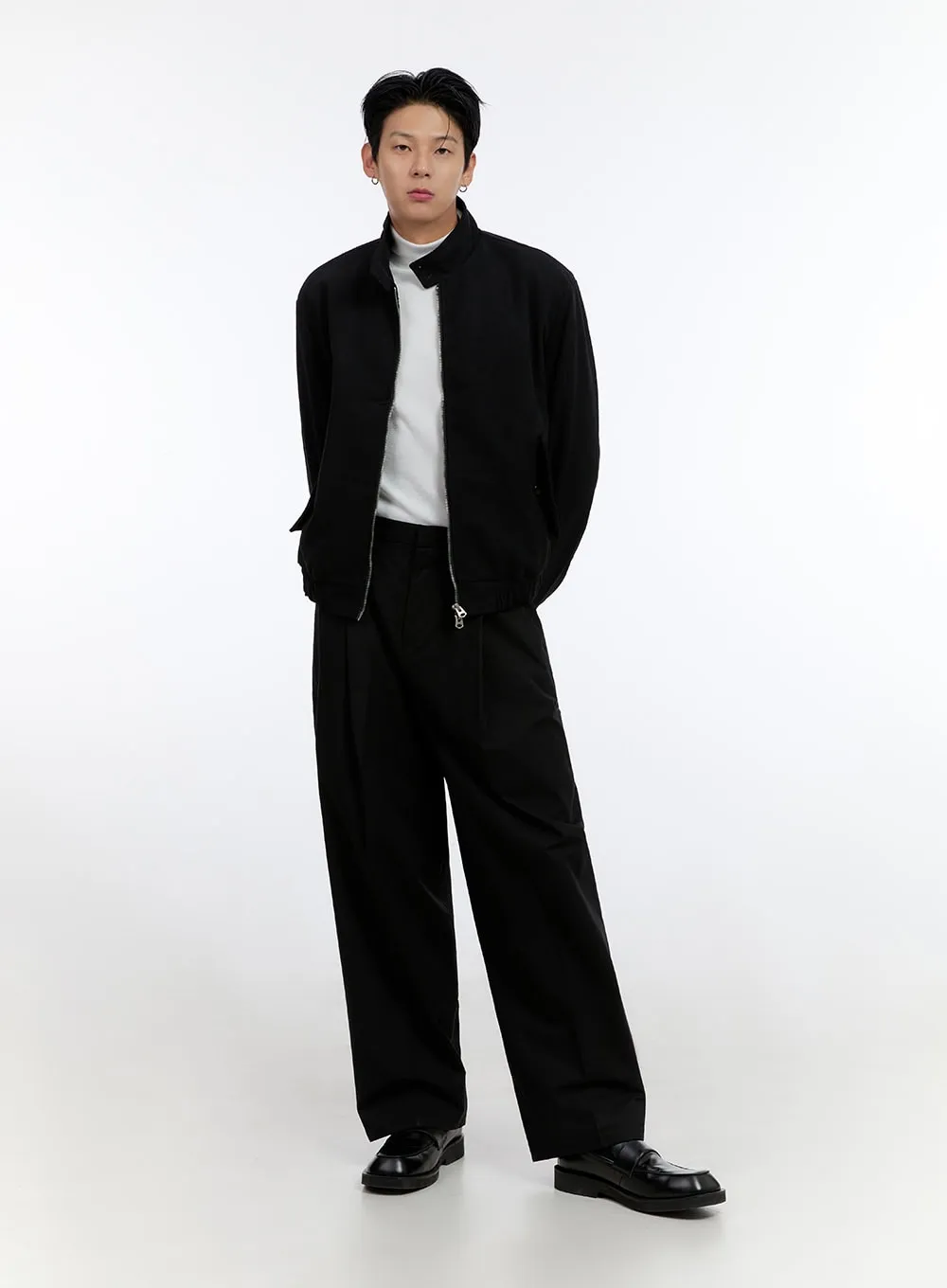 Men's Wide Leg Pintuck Trousers IO428