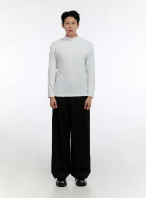 Men's Wide Leg Pintuck Trousers IO428