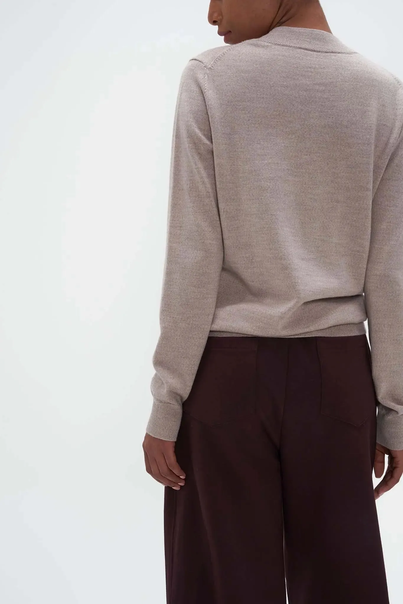 Merino Wool Mock Neck Sweater