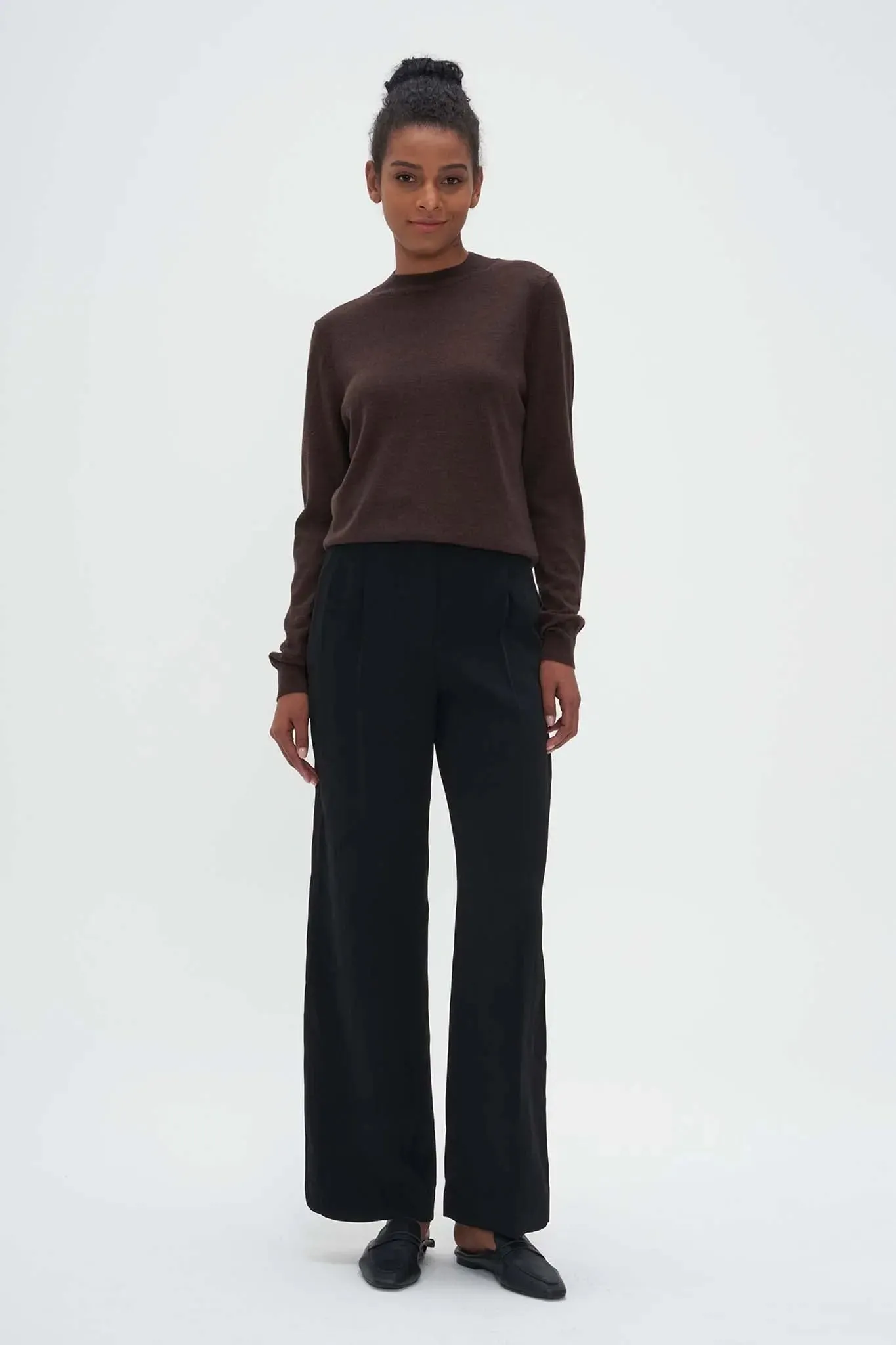Merino Wool Mock Neck Sweater