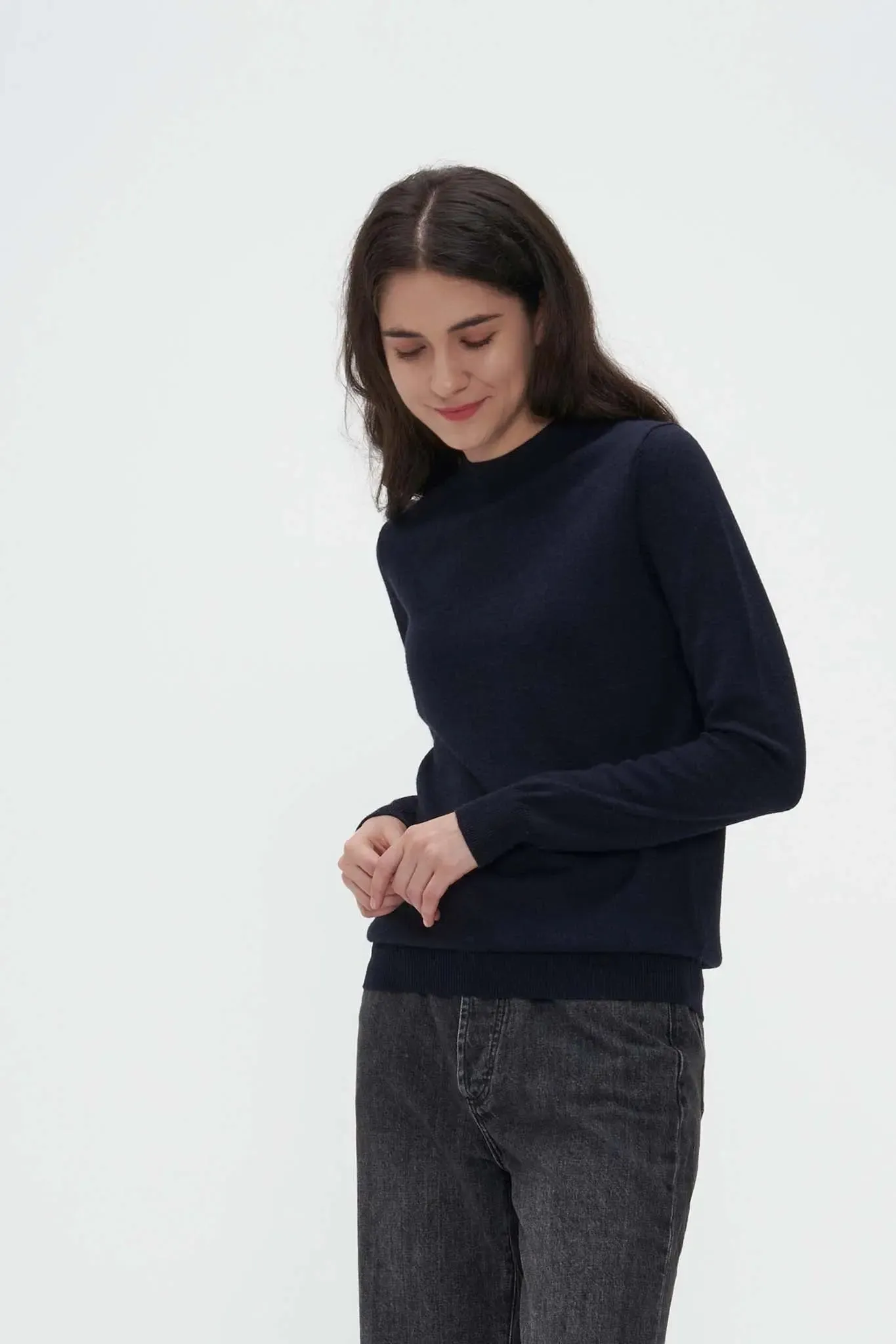 Merino Wool Mock Neck Sweater