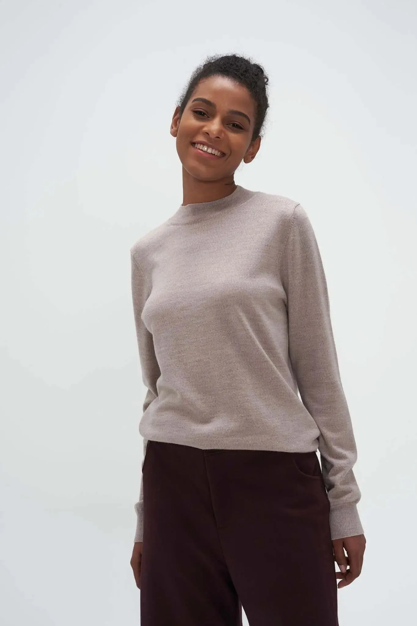 Merino Wool Mock Neck Sweater