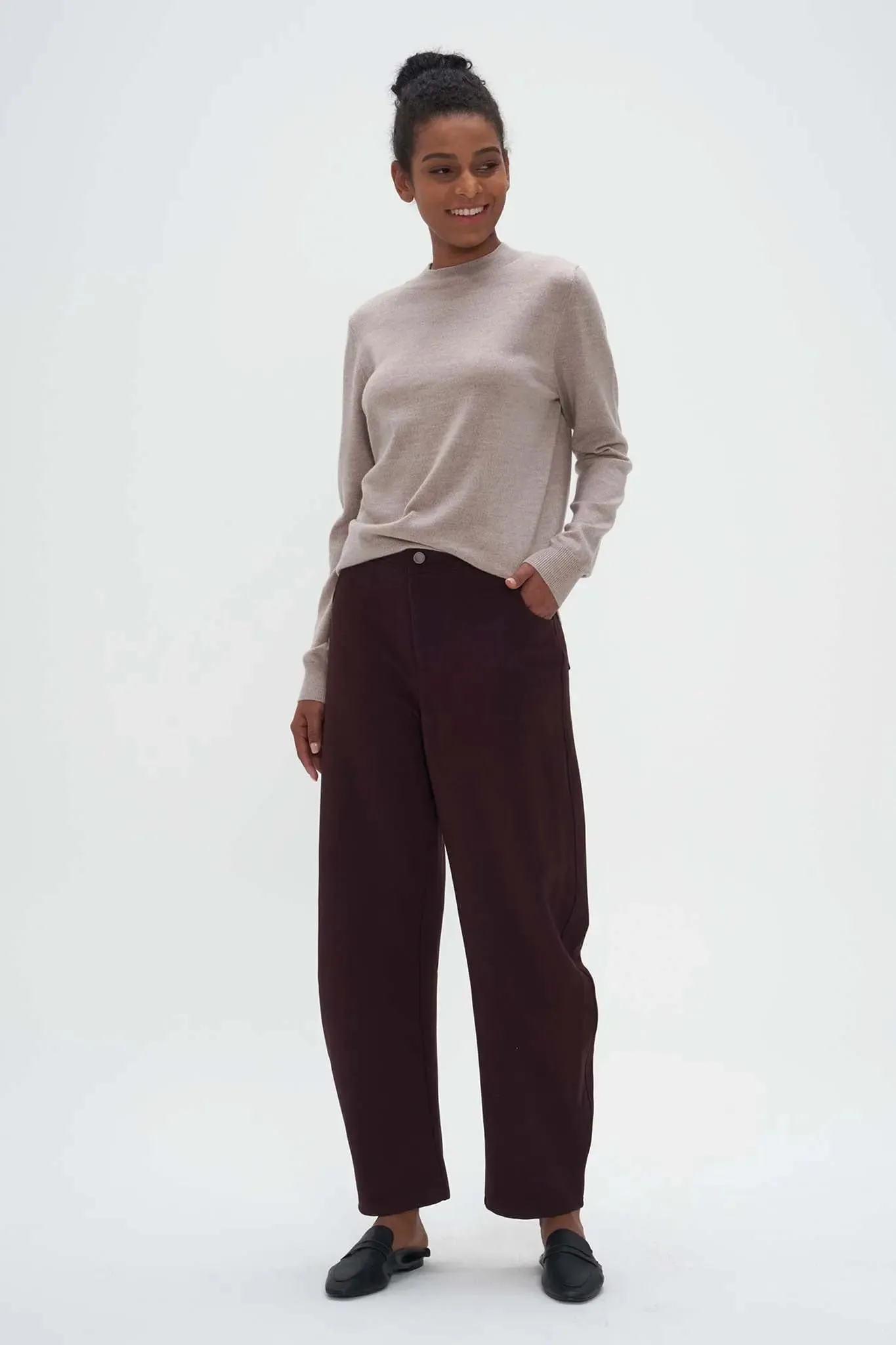 Merino Wool Mock Neck Sweater