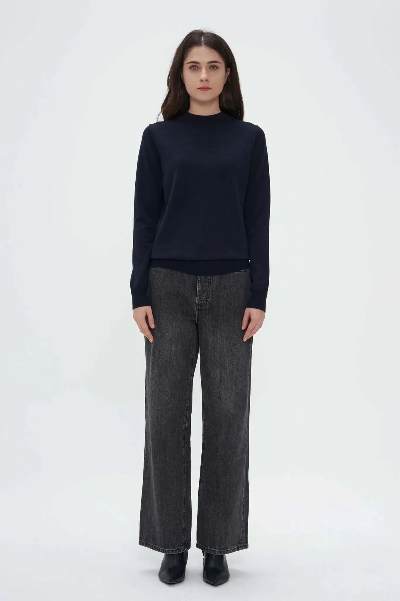Merino Wool Mock Neck Sweater
