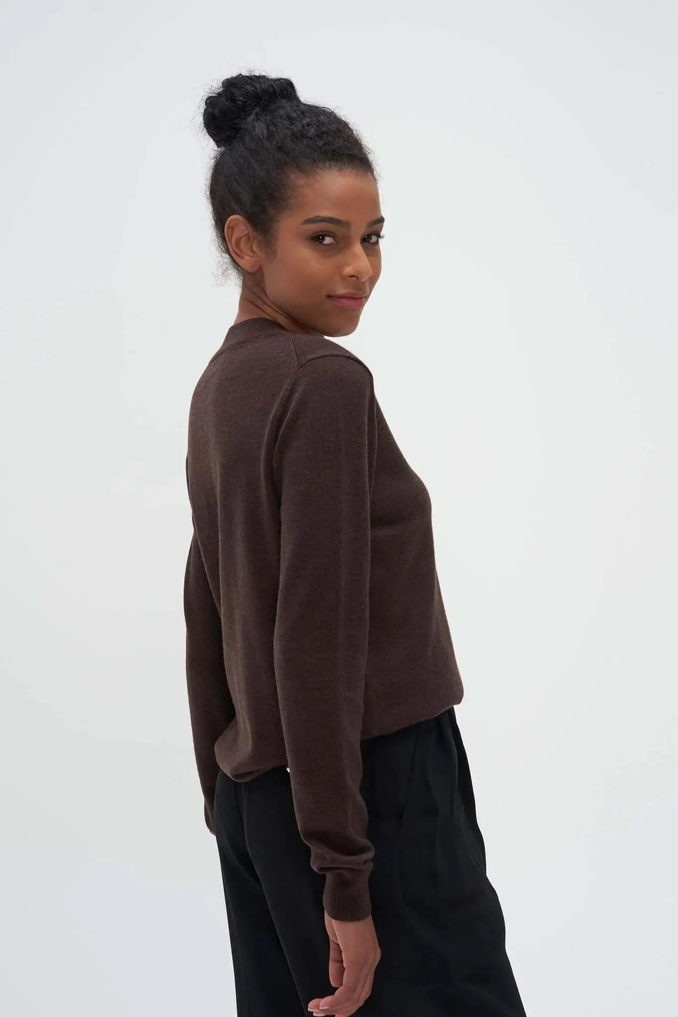 Merino Wool Mock Neck Sweater