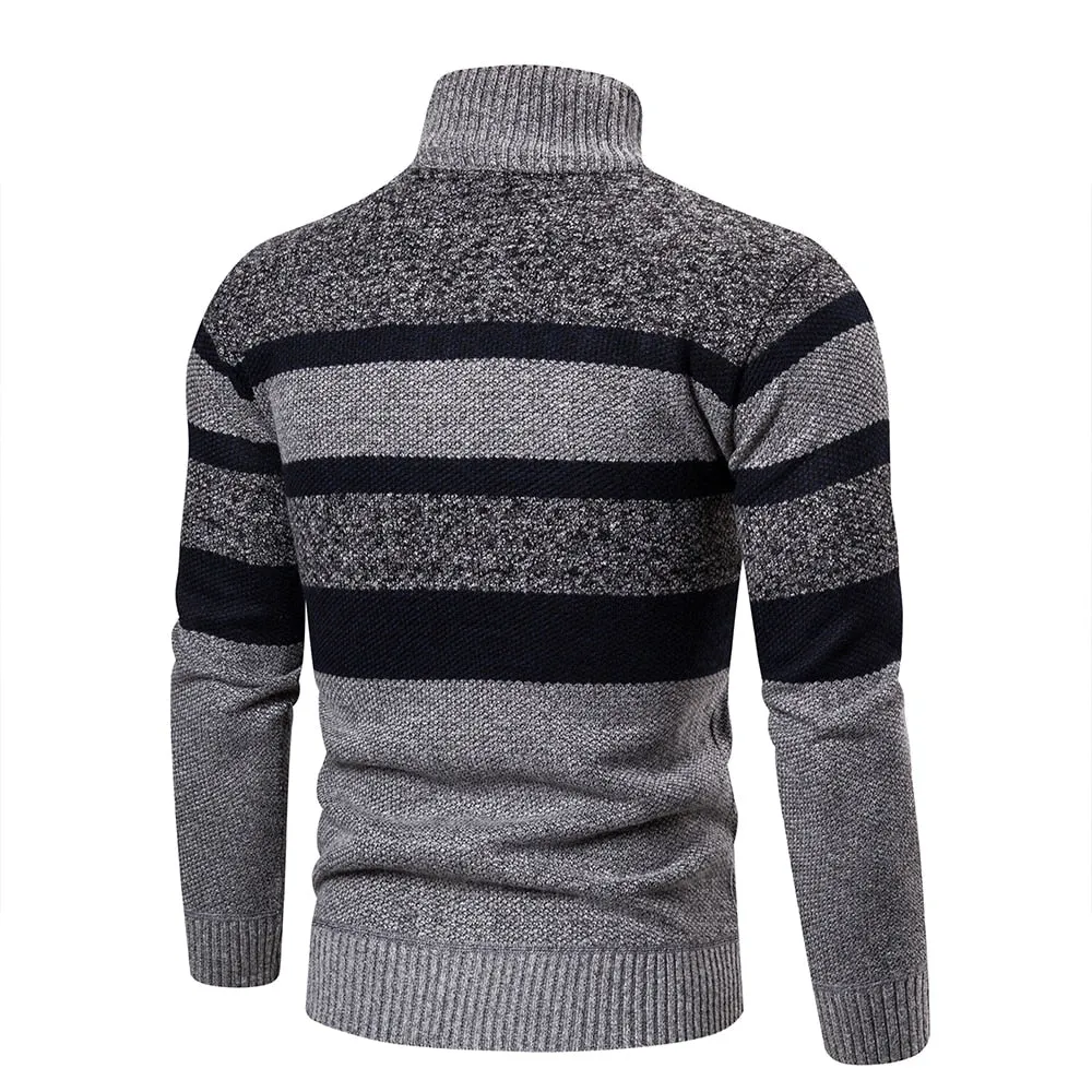 New Autumn Winter Cardigan Men Sweaters Jackets Coats Fashion Striped Knitted Cardigan