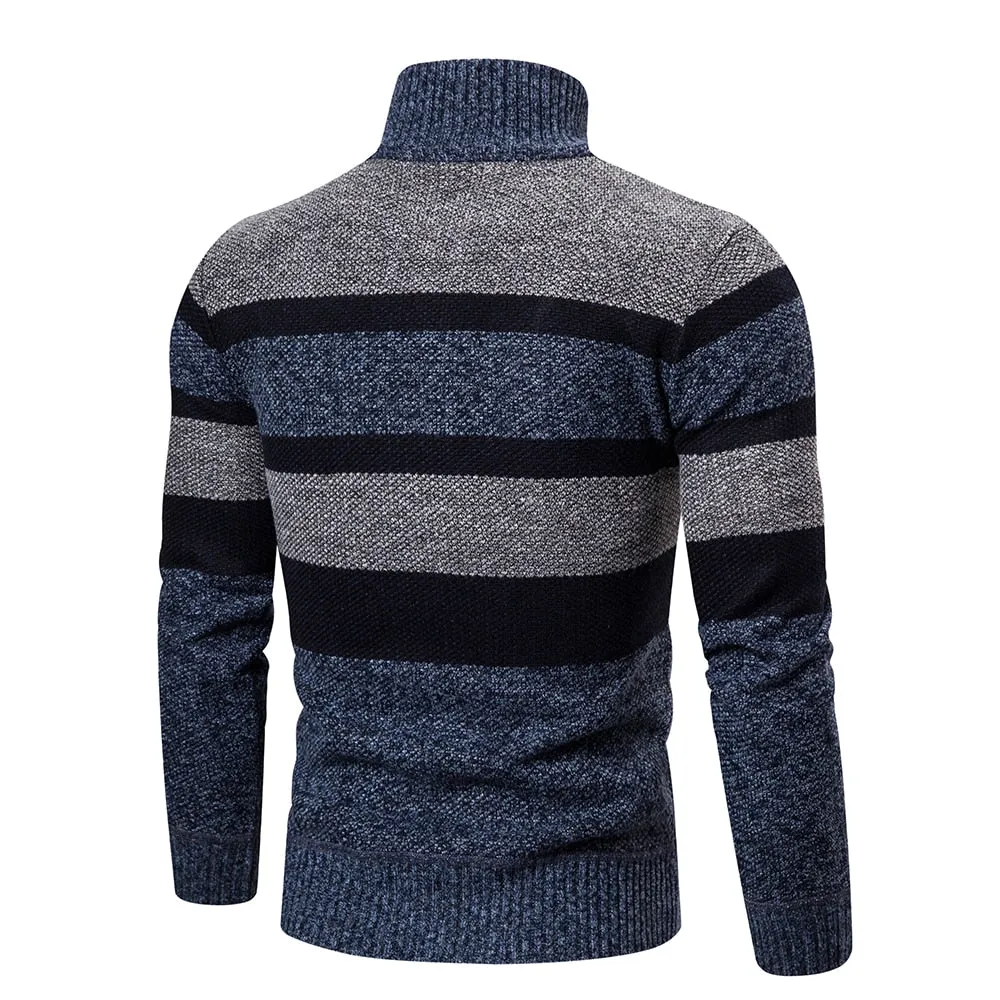 New Autumn Winter Cardigan Men Sweaters Jackets Coats Fashion Striped Knitted Cardigan
