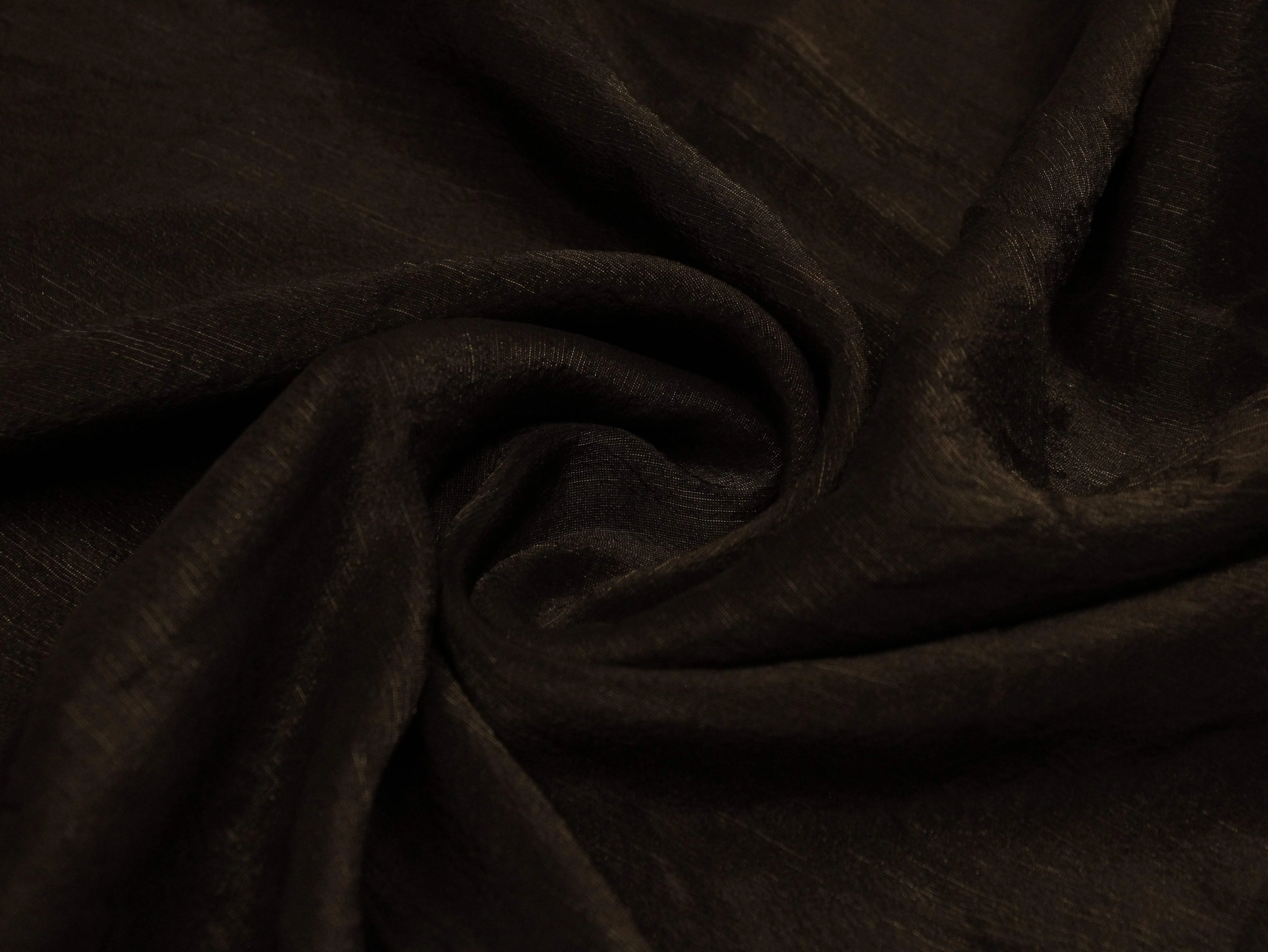 Plain dyed Tissue Silk Fabric - Coffee