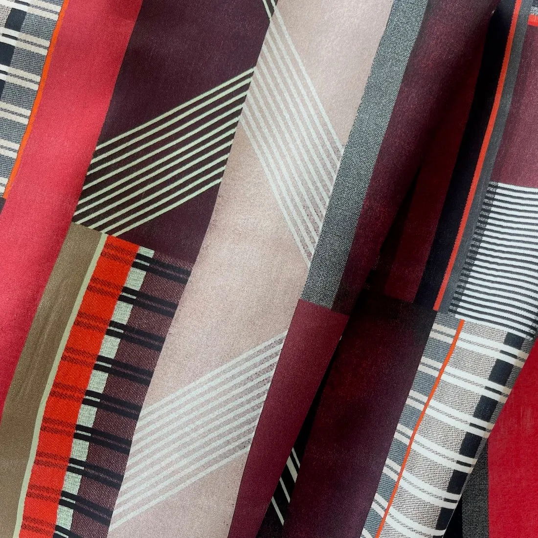 Precisionist Skyscrapers Rayon Cupro Lining (Made in Italy)