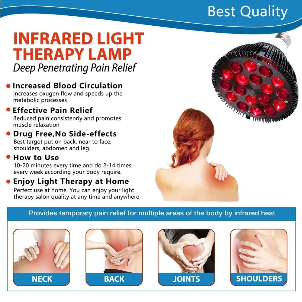 Red Light Therapy Lamp For Face 54W 660nm & 850nm Infrared Light Therapy Device For Muscle Joint Pain Relief Skin Health Tools
