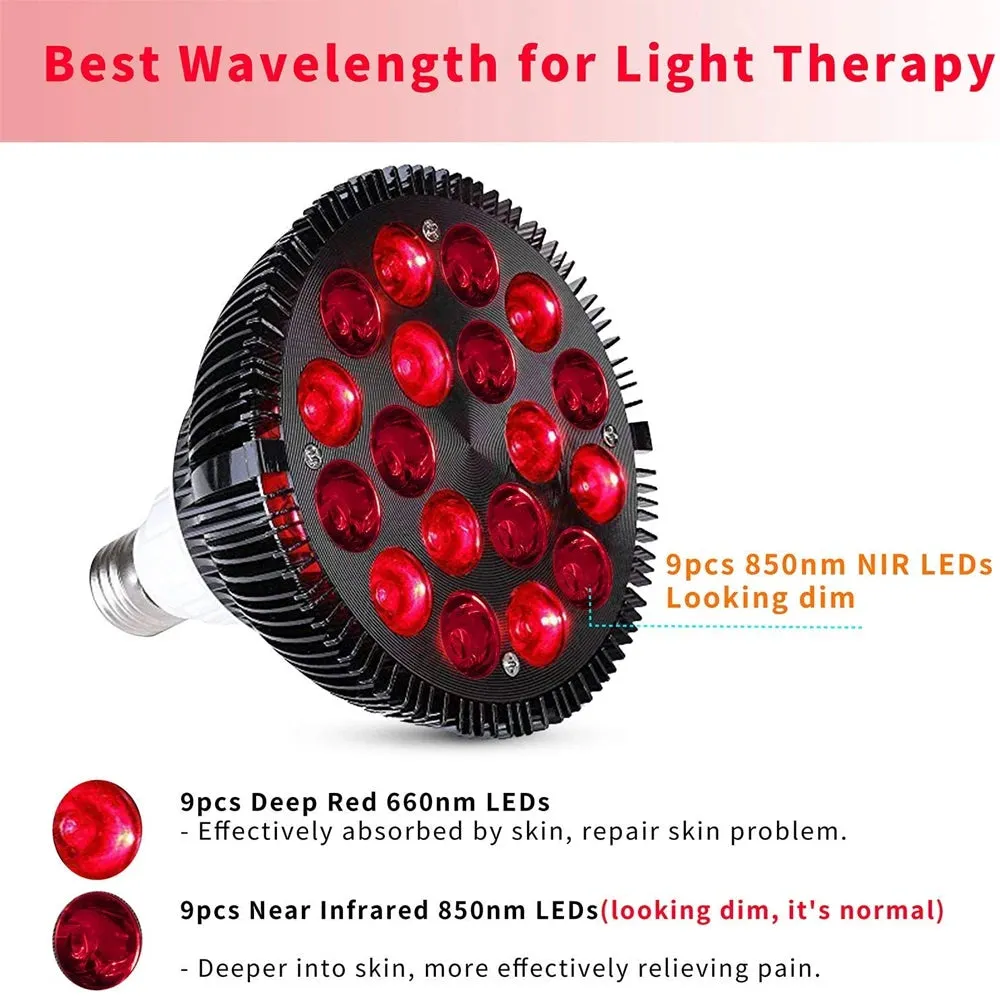 Red Light Therapy Lamp For Face 54W 660nm & 850nm Infrared Light Therapy Device For Muscle Joint Pain Relief Skin Health Tools