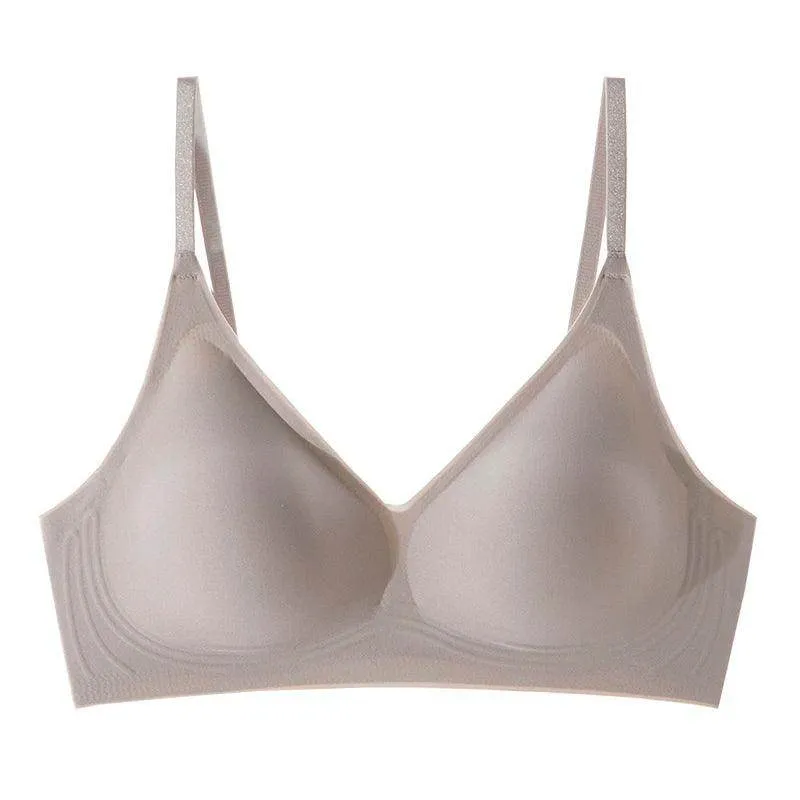 Silk Bra - Cups Seamless Wire Natural Lining Thin Padding