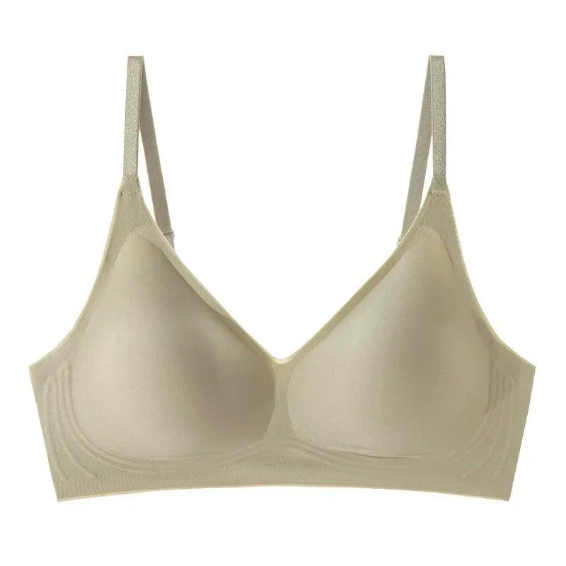 Silk Bra - Cups Seamless Wire Natural Lining Thin Padding