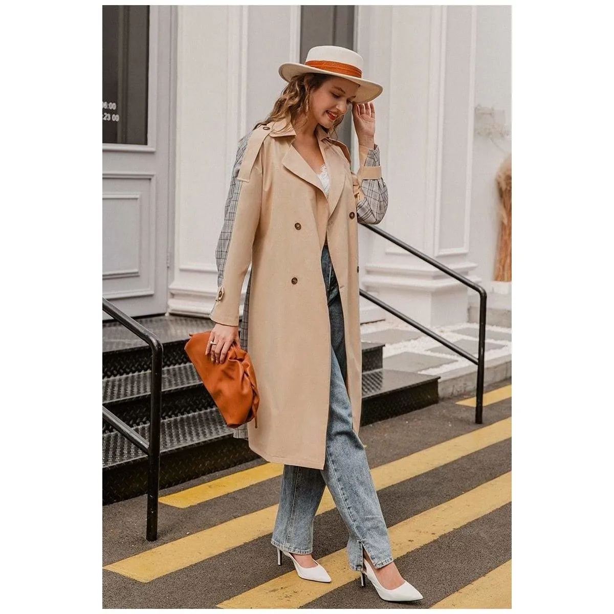 Tarina Contrast Trench Coat