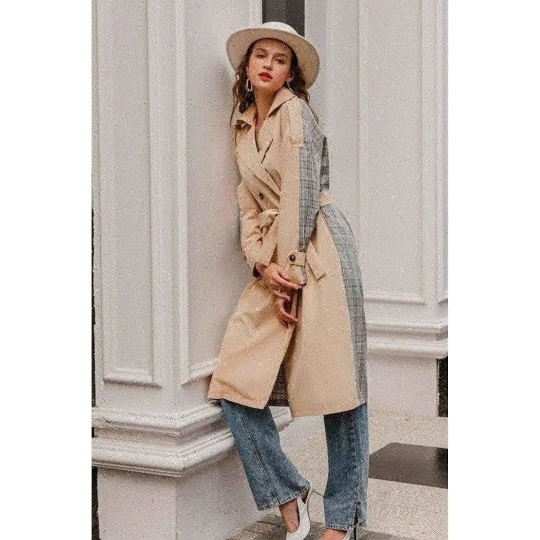 Tarina Contrast Trench Coat