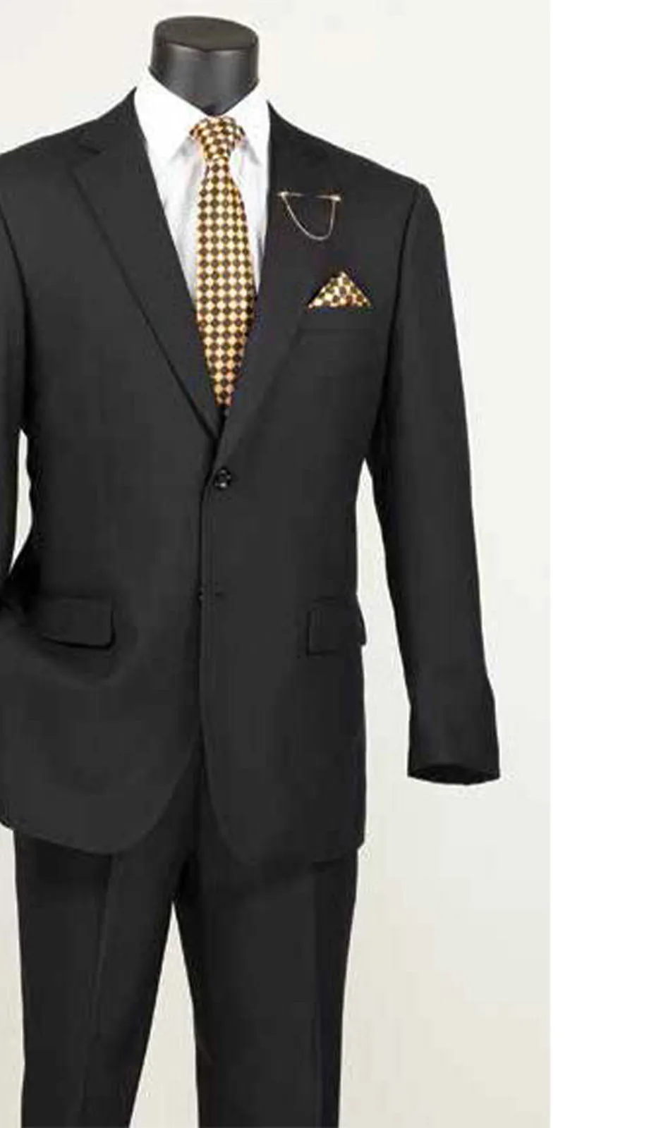 Vinci  F-2C900-BLK Mens Suit