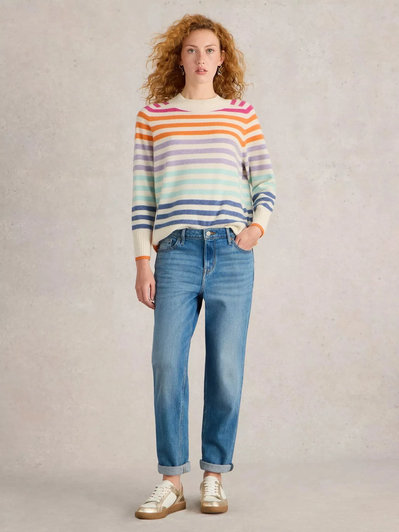 WHITE STUFF - RAINBOW STRIPE CREW