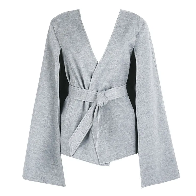 Women's Autumn & Winter V-Neck Cape Coat