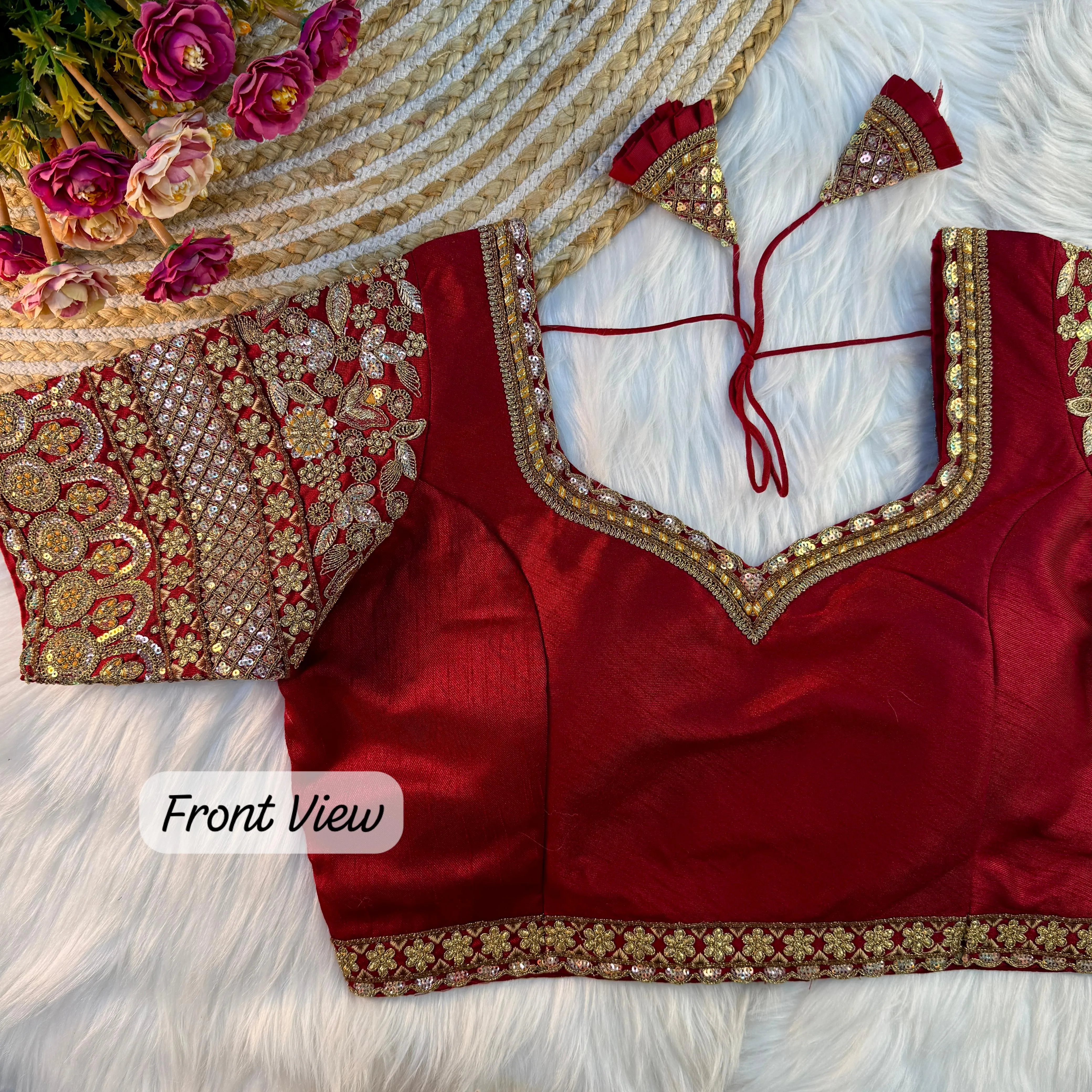 Women's Designer Partywear Sabyasachi Style Bridal Wear Readymade Blouse