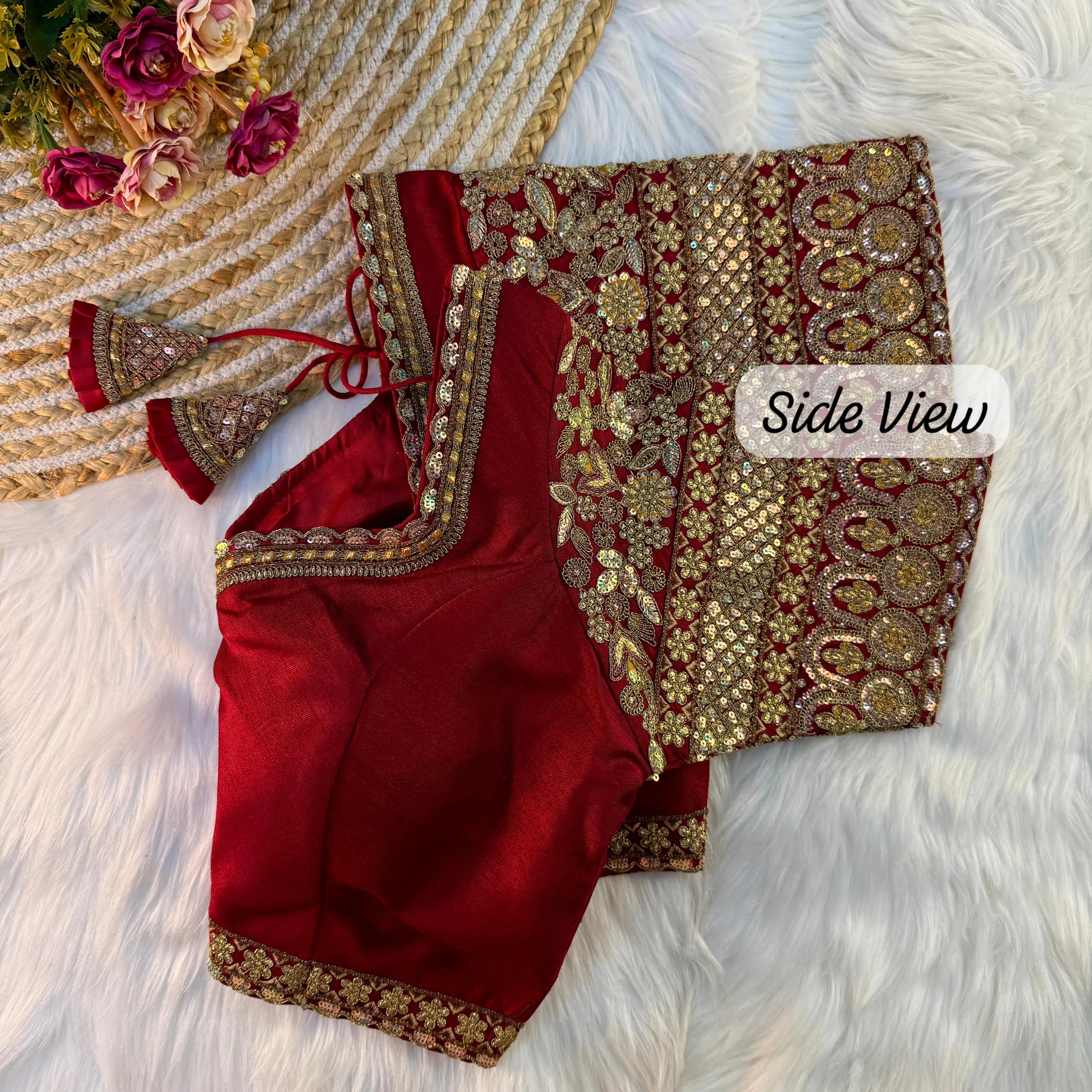 Women's Designer Partywear Sabyasachi Style Bridal Wear Readymade Blouse