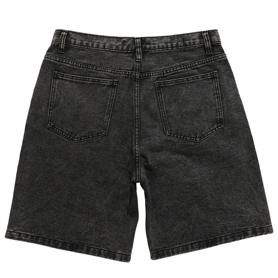 Y2K Patchwork Jeanshort Wellen-Style Oversized
